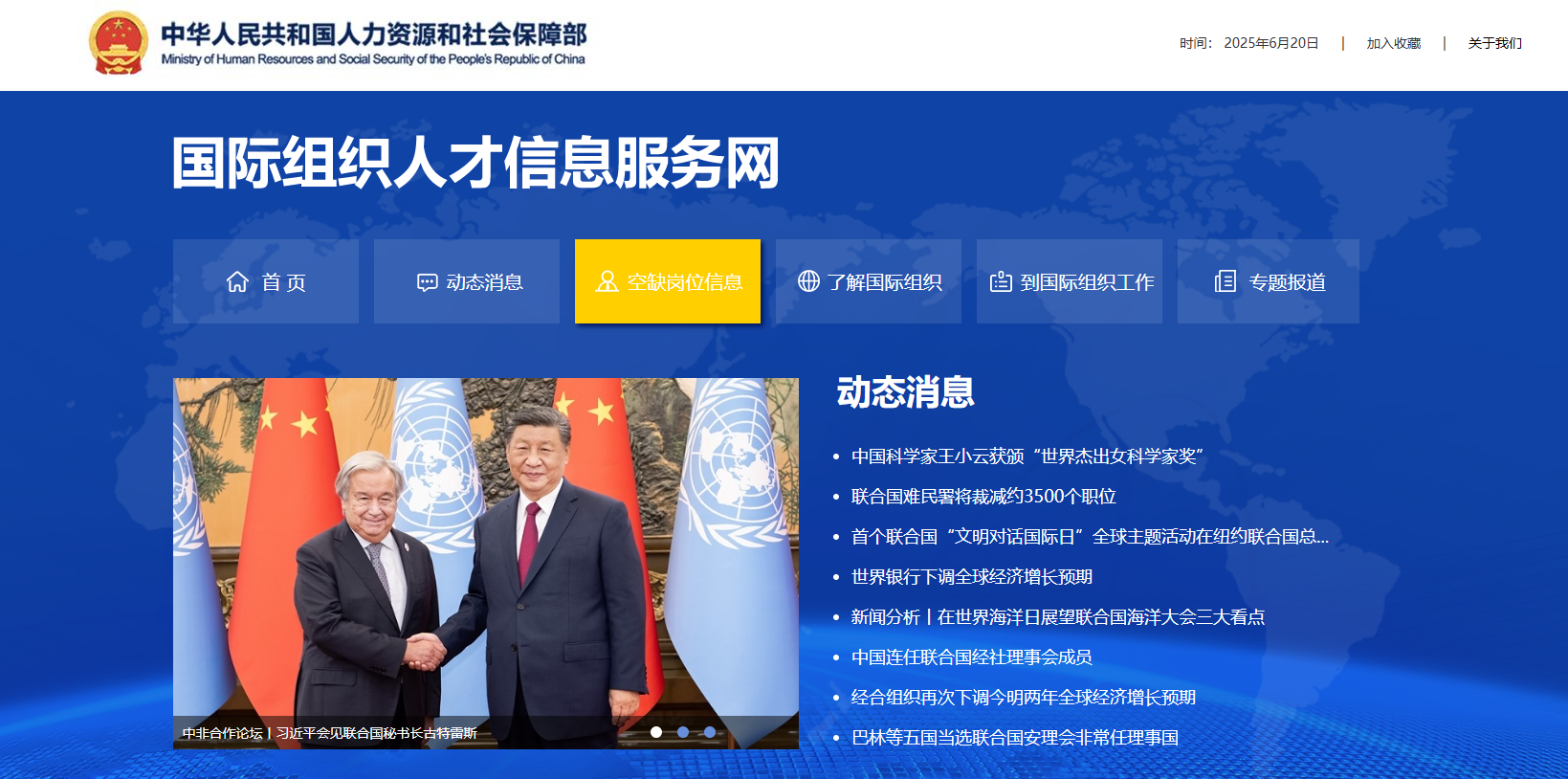 国际组织人才信息服务网