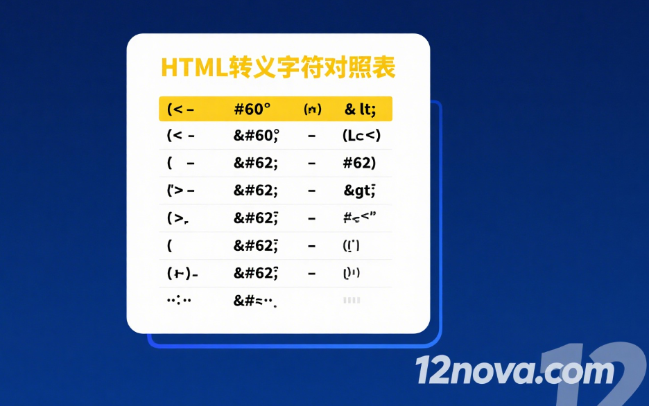 HTML转义字符对照表