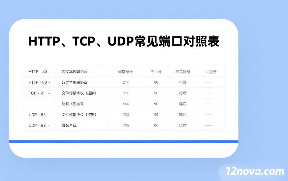 HTTP,TCP,UDP常见端口对照表