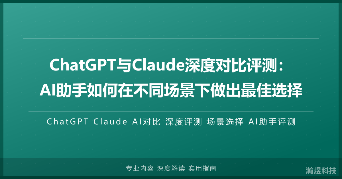 ChatGPT与Claude深度对比评测：AI助手如何在不同场景下做出最佳选择