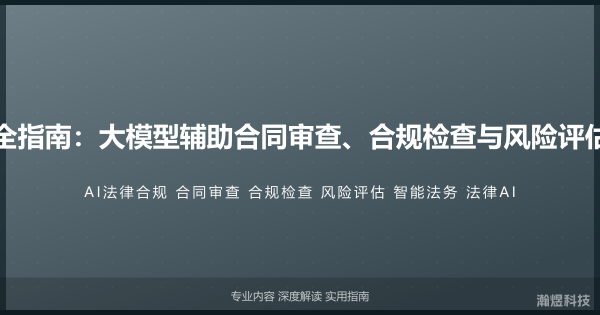 AI与法律合规完全指南：大模型辅助合同审查、合规检查与风险评估的智能法务方法
