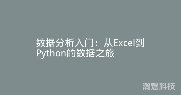 数据分析入门：从Excel到Python的数据之旅