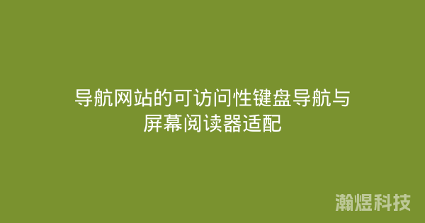 导航网站的可访问性键盘导航与屏幕阅读器适配