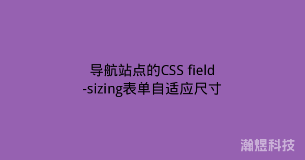 导航站点的CSS field-sizing表单自适应尺寸