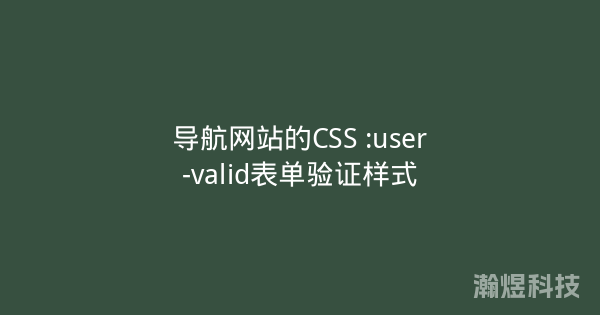 导航网站的CSS :user-valid表单验证样式