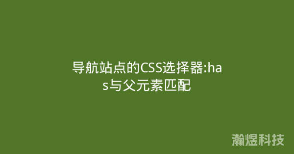 导航站点的CSS选择器:has与父元素匹配