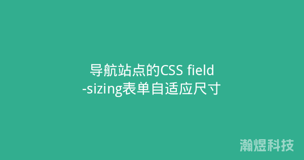 导航站点的CSS field-sizing表单自适应尺寸