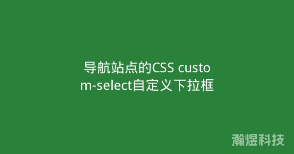 导航站点的CSS custom-select自定义下拉框