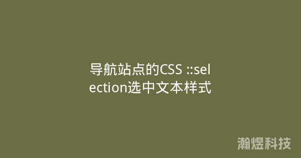 导航站点的CSS ::selection选中文本样式