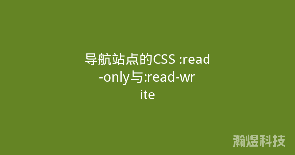 导航站点的CSS :read-only与:read-write