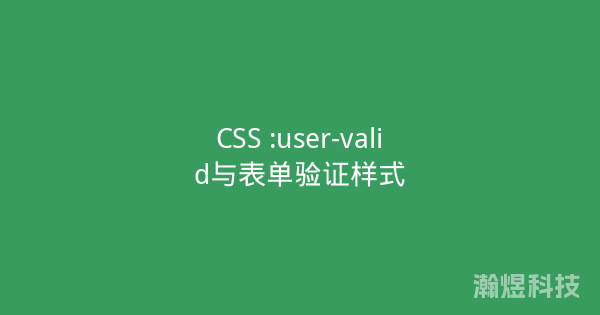 CSS :user-valid与表单验证样式