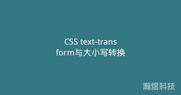 CSS text-transform与大小写转换