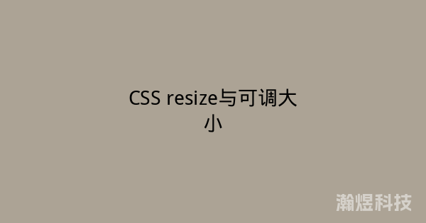 CSS resize与可调大小