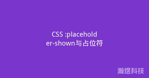CSS :placeholder-shown与占位符
