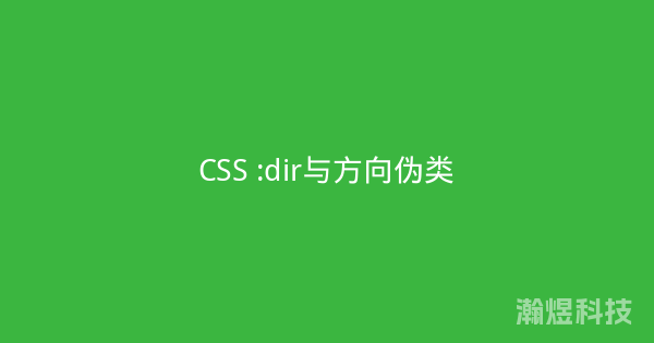 CSS :dir与方向伪类