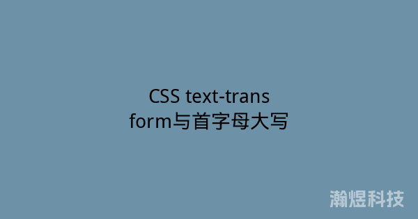 CSS text-transform与首字母大写