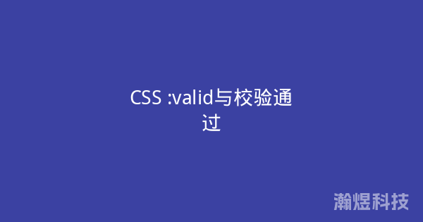 CSS :valid与校验通过