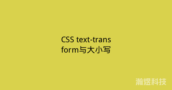 CSS text-transform与大小写