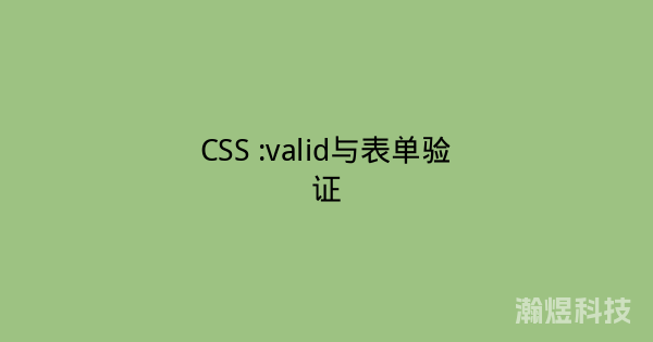 CSS :valid与表单验证