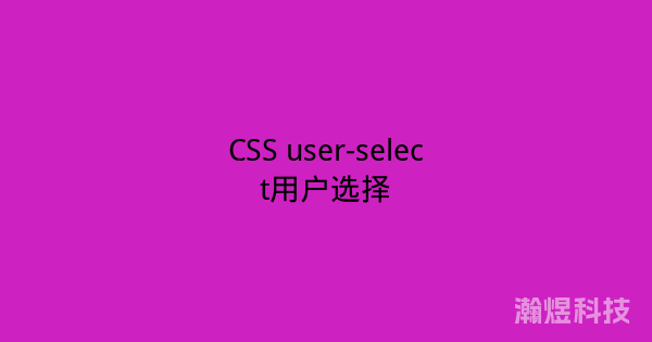 CSS user-select用户选择